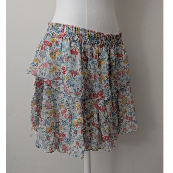 NWT Loveshackfancy Ruffle Mini Skirt - Ibiza Blue - Picture 6 of 14